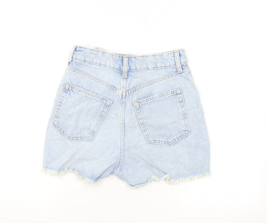 Divided by H&M Womens Blue Cotton Hot Pants Shorts Size 6 L3 in Regular Zip