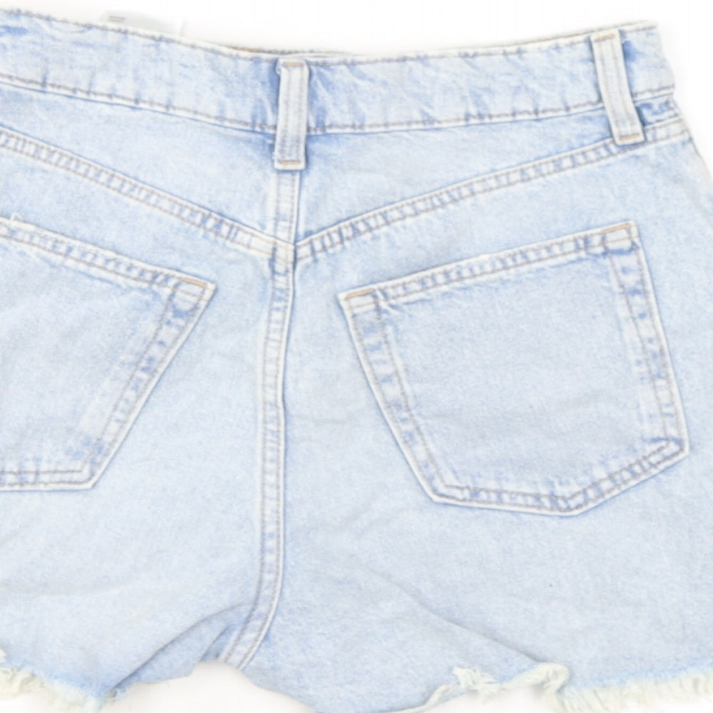 Divided by H&M Womens Blue Cotton Hot Pants Shorts Size 6 L3 in Regular Zip