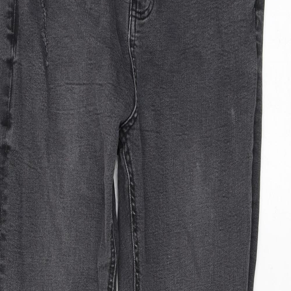 Denim & Co. Womens Grey Cotton Skinny Jeans Size 14 L25 in Regular Zip