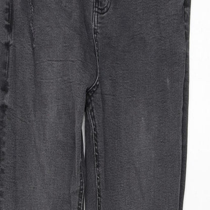 Denim & Co. Womens Grey Cotton Skinny Jeans Size 14 L25 in Regular Zip