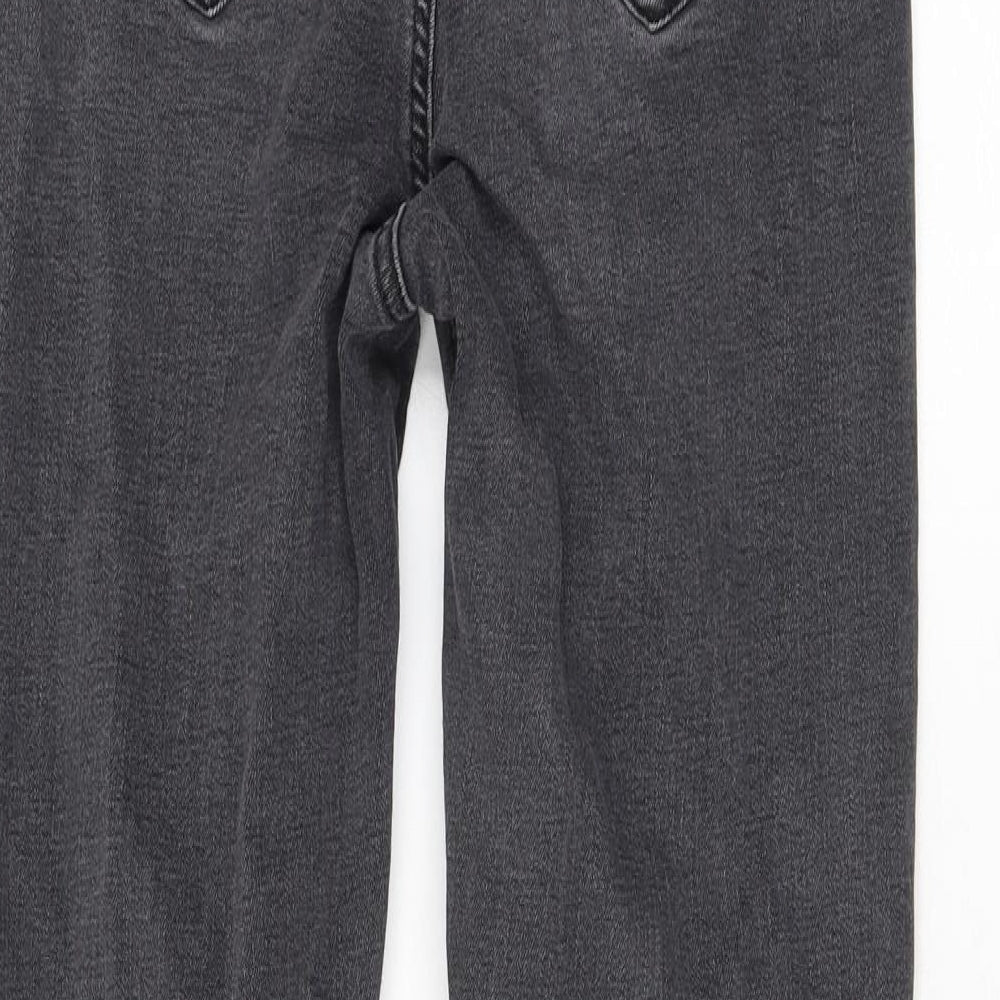 Denim & Co. Womens Grey Cotton Skinny Jeans Size 14 L25 in Regular Zip