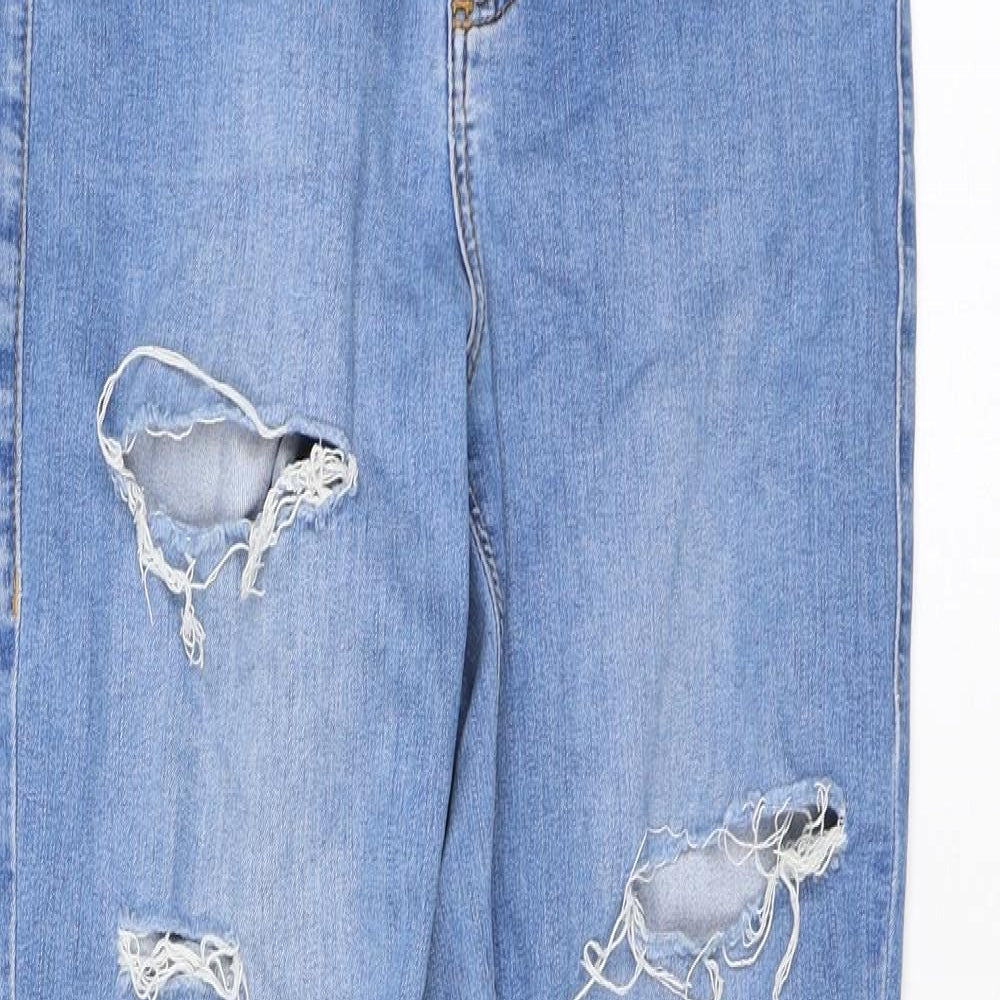Topshop Womens Blue Cotton Skinny Jeans Size 28 in L32 in Regular Zip