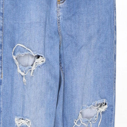 Topshop Womens Blue Cotton Skinny Jeans Size 28 in L32 in Regular Zip