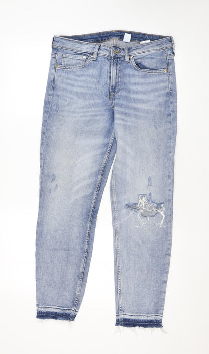 Womens UK Size 10 H&M Regular Fit Straight Blue Jeans