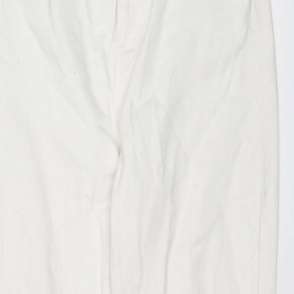 Topshop Womens White Cotton Mom Jeans Size 28 in L34 in Regular Zip