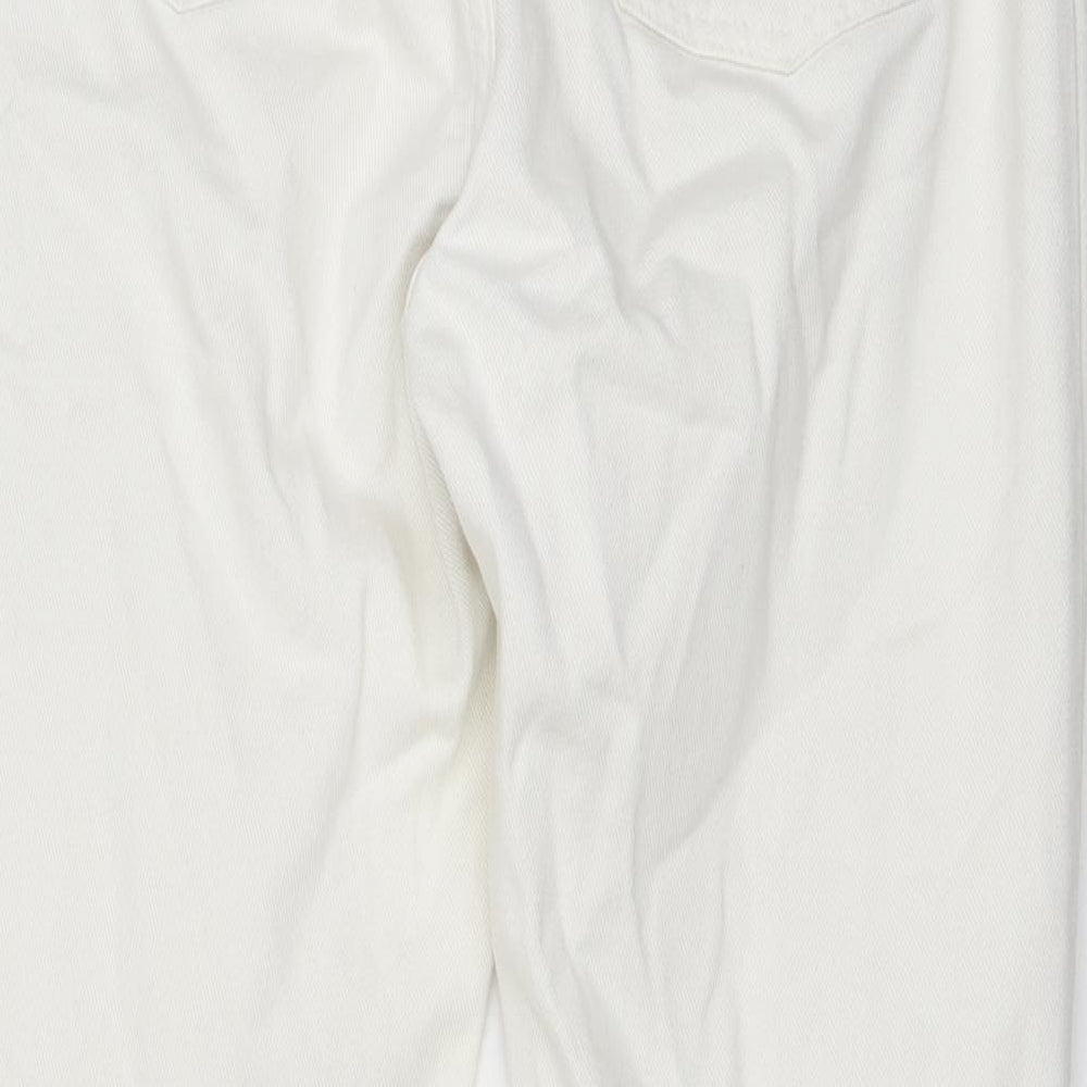 Topshop Womens White Cotton Mom Jeans Size 28 in L34 in Regular Zip