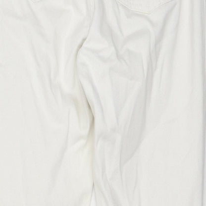 Topshop Womens White Cotton Mom Jeans Size 28 in L34 in Regular Zip