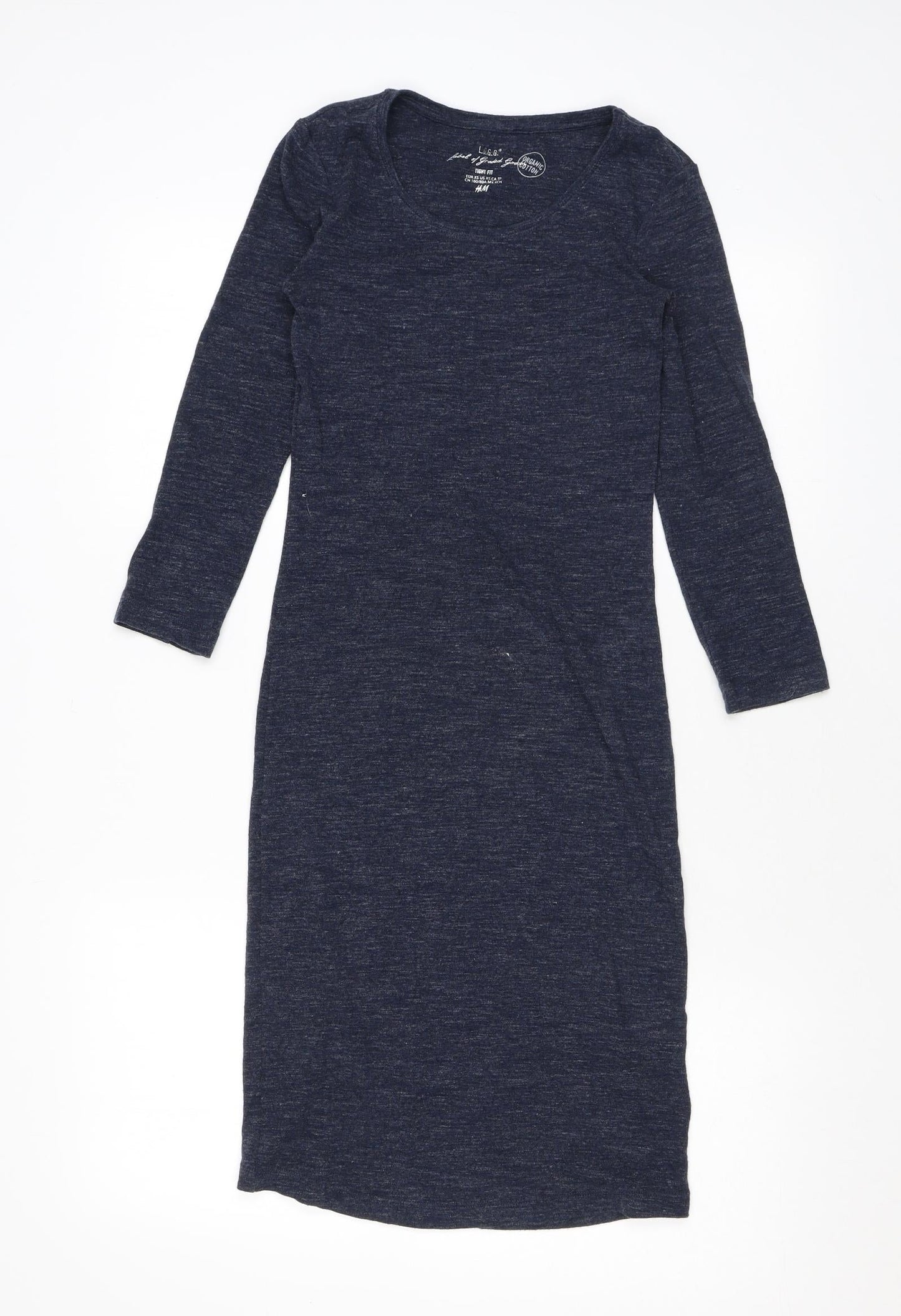 Womens UK Size XS H&M Blue Basic T-Shirt