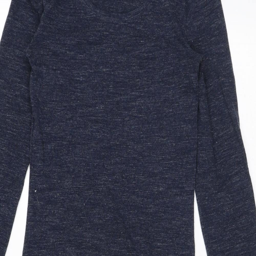 Womens UK Size XS H&M Blue Basic T-Shirt