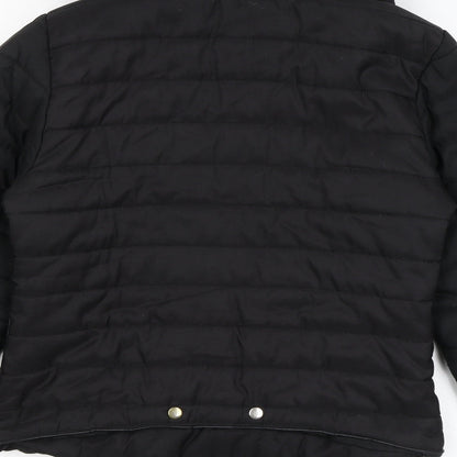 Rising Womens Black Puffer Jacket Coat Size M Zip