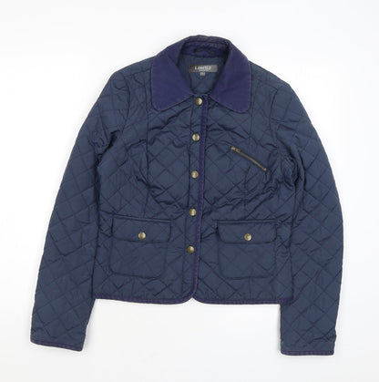 Womens UK Size 6 Limited Collection Blue Quilted Coat
