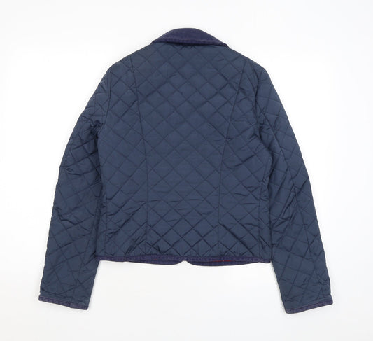 Limited Collection Womens Blue Quilted Coat Size 6 Snap