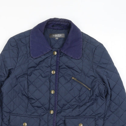 Womens UK Size 6 Limited Collection Blue Quilted Coat