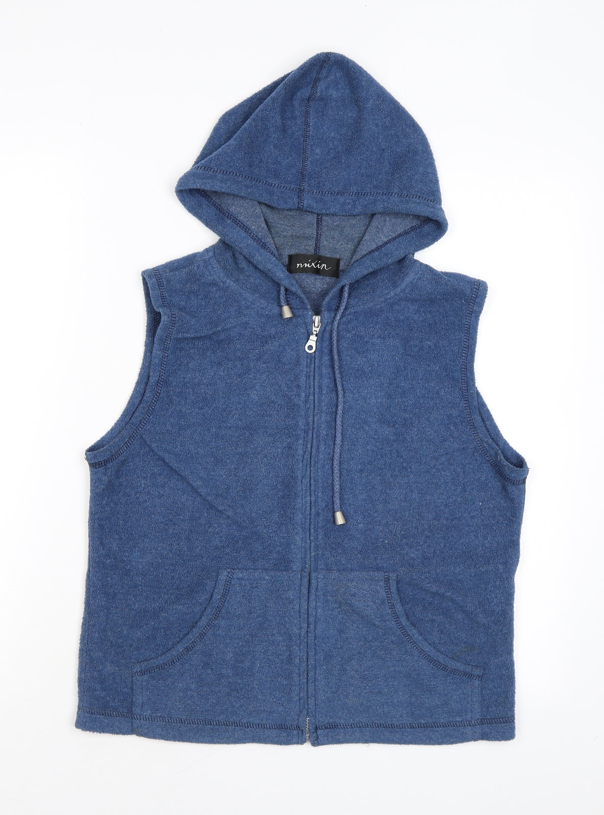 Mixin Womens Blue Polyester Full Zip Hoodie Size M Zip