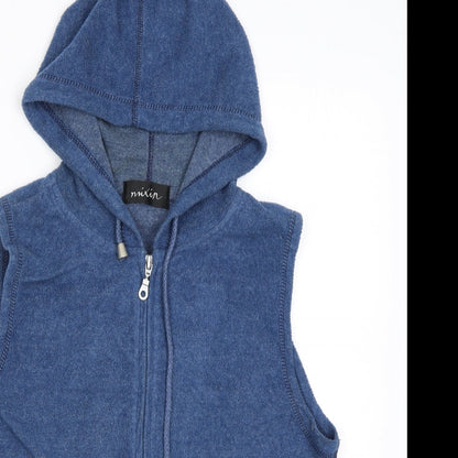 Mixin Womens Blue Polyester Full Zip Hoodie Size M Zip