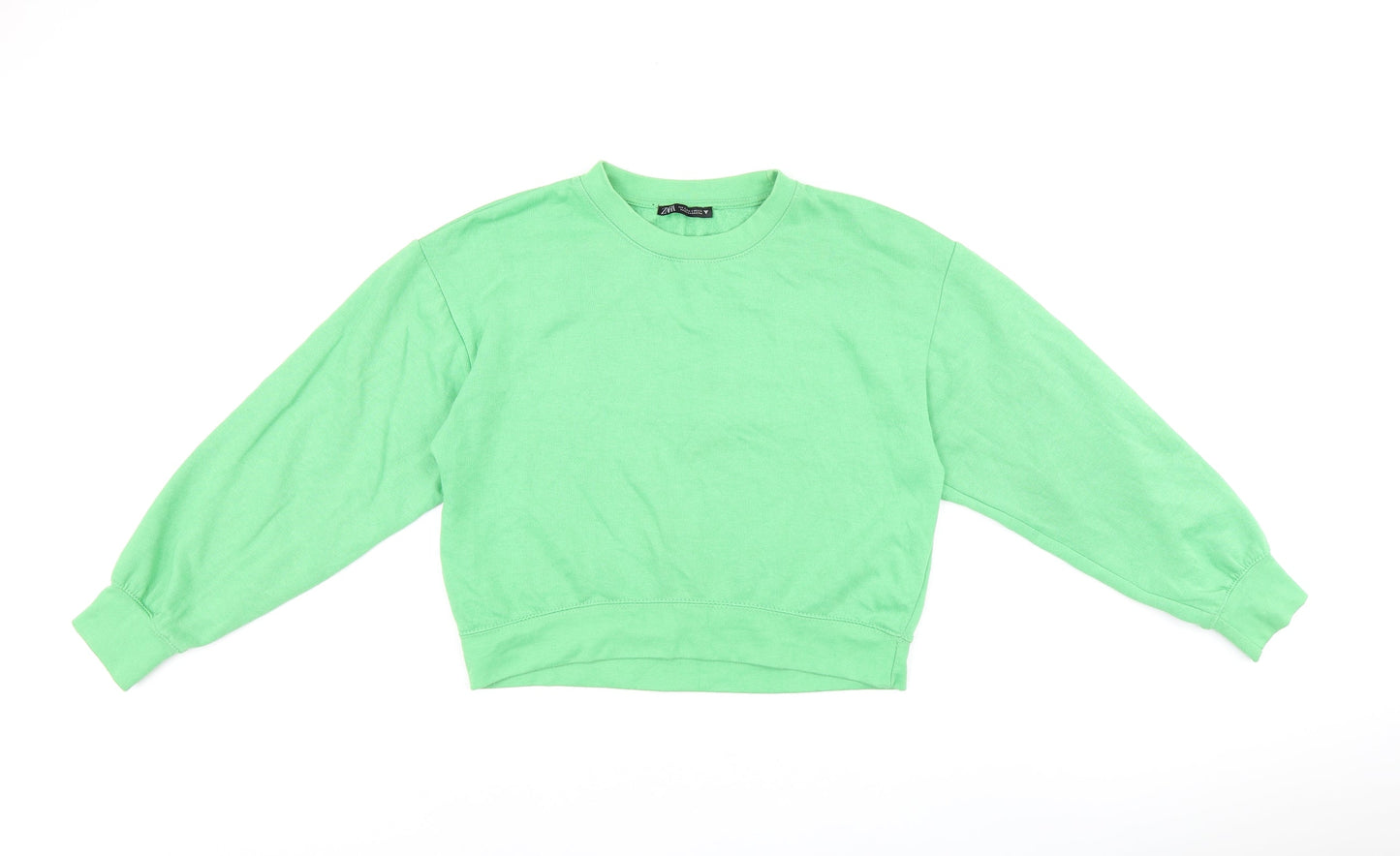 Zara Womens Green Polyester Pullover Sweatshirt Size S Pullover