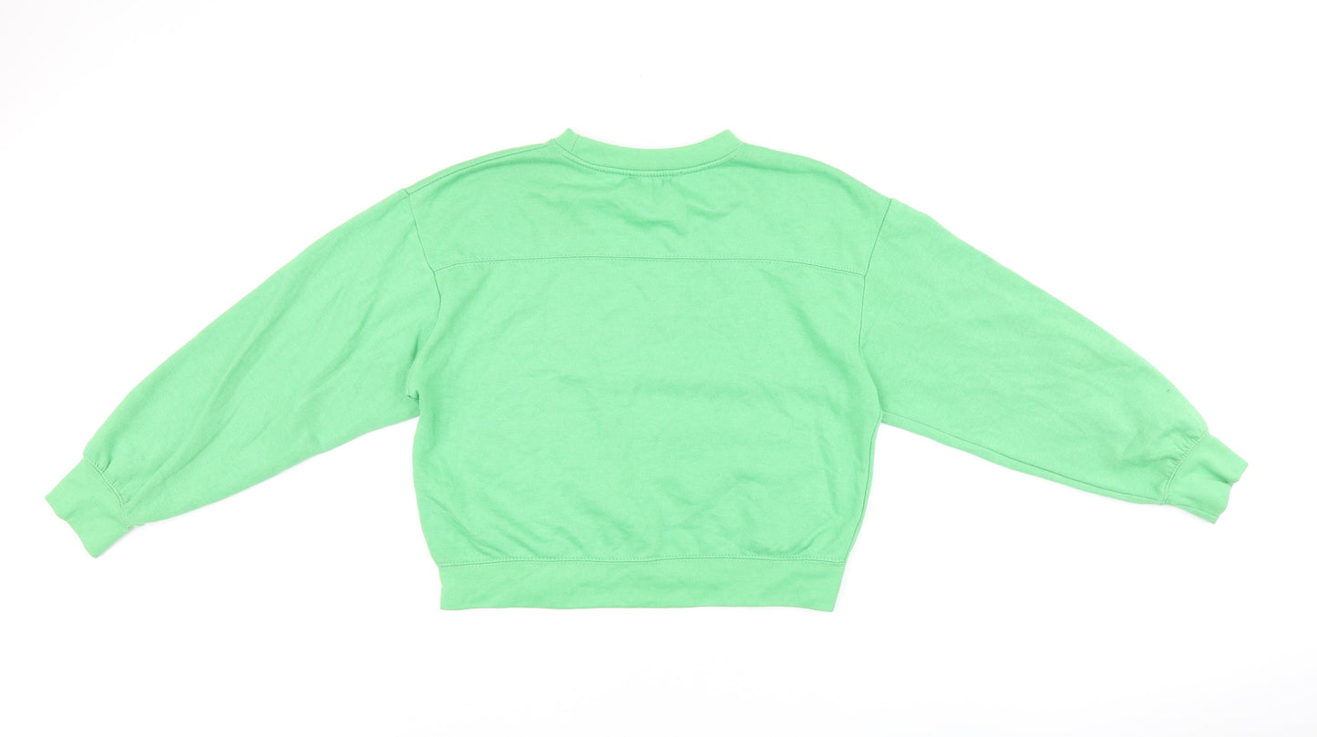 Zara Womens Green Polyester Pullover Sweatshirt Size S Pullover