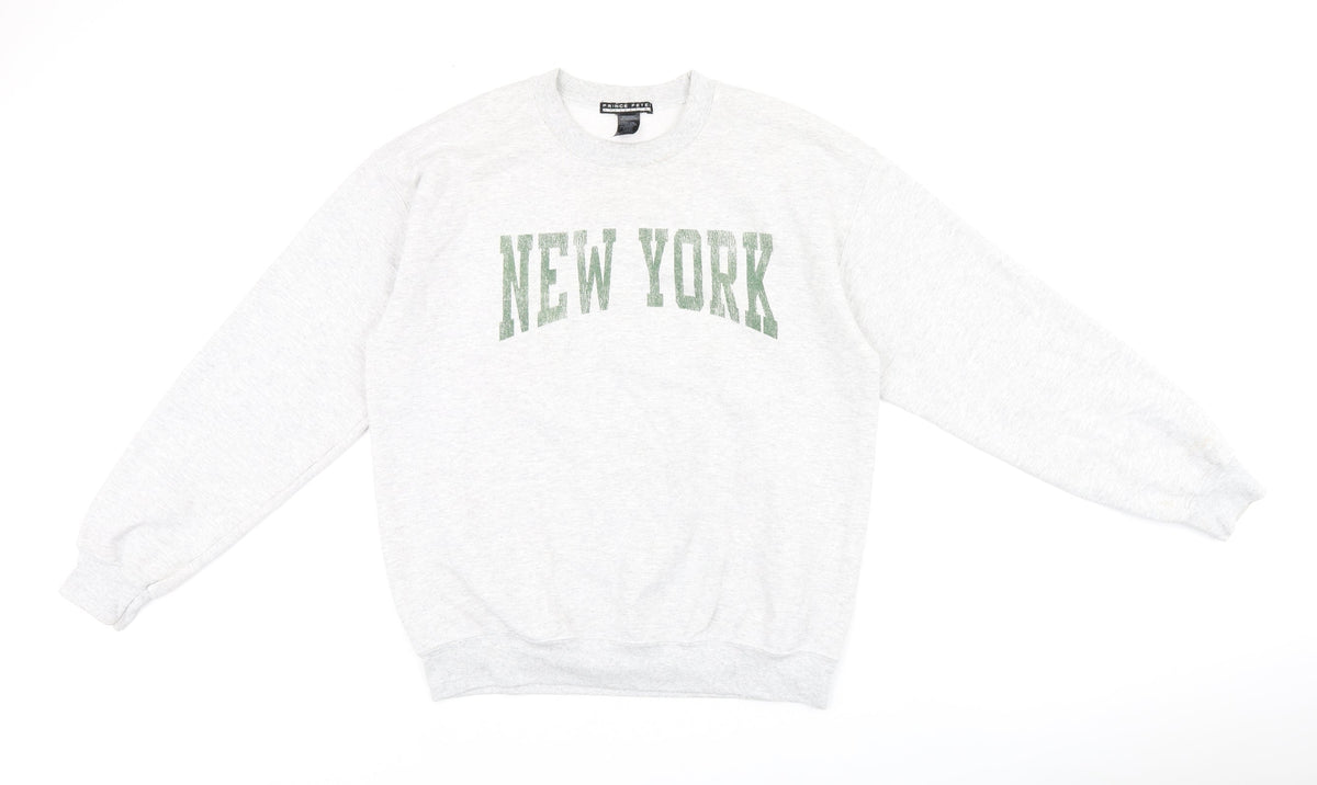 Prince Peter Womens Grey Cotton Pullover Sweatshirt Size M Pullover - New York print