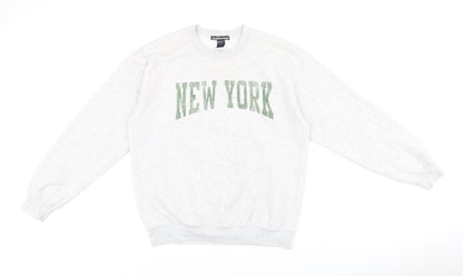 Prince Peter Womens Grey Cotton Pullover Sweatshirt Size M Pullover - New York print