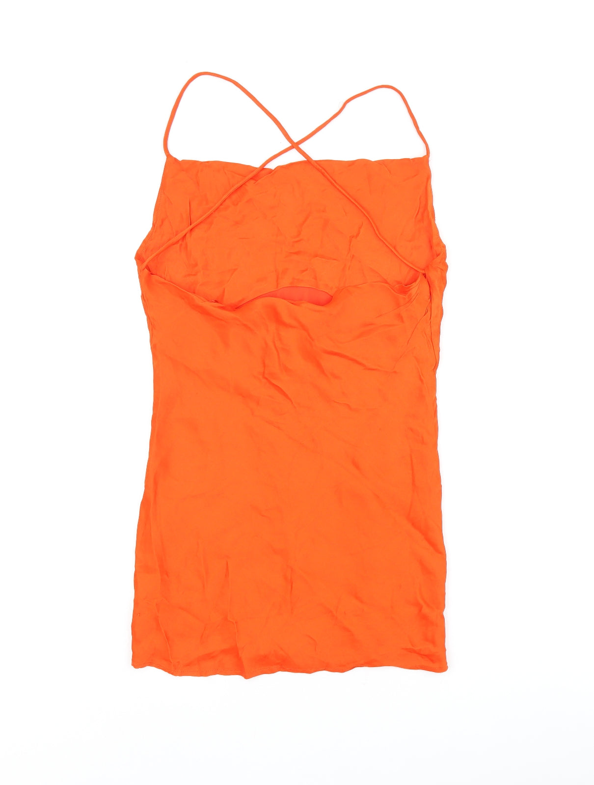 Zara Womens Red Viscose Camisole Tank Size S Square Neck