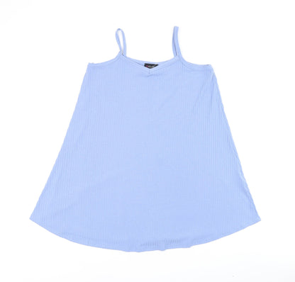 Love Yours Womens Blue Polyester Jersey T-Shirt Size 14 Square Neck