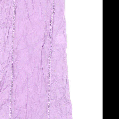 Sapphire Girls Purple Floral Cotton Shift Size 8-9 Years Round Neck Pullover
