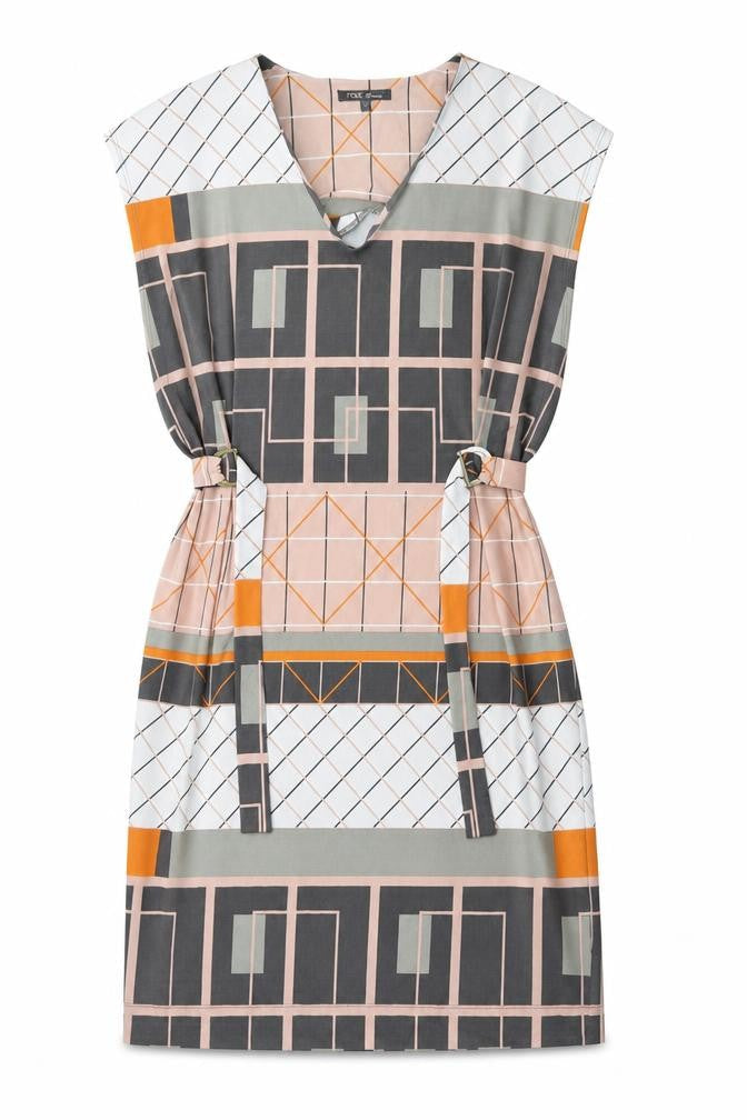 NEXT Womens Multicoloured Geometric Polyester Shift Size 12 V-Neck Pullover