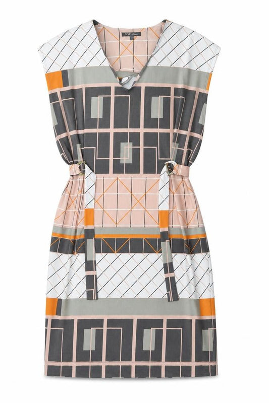NEXT Womens Multicoloured Geometric Polyester Shift Size 12 V-Neck Pullover