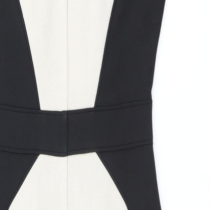 Dorothy Perkins Womens Black Polyester Pencil Dress Size 8 Scoop Neck Zip