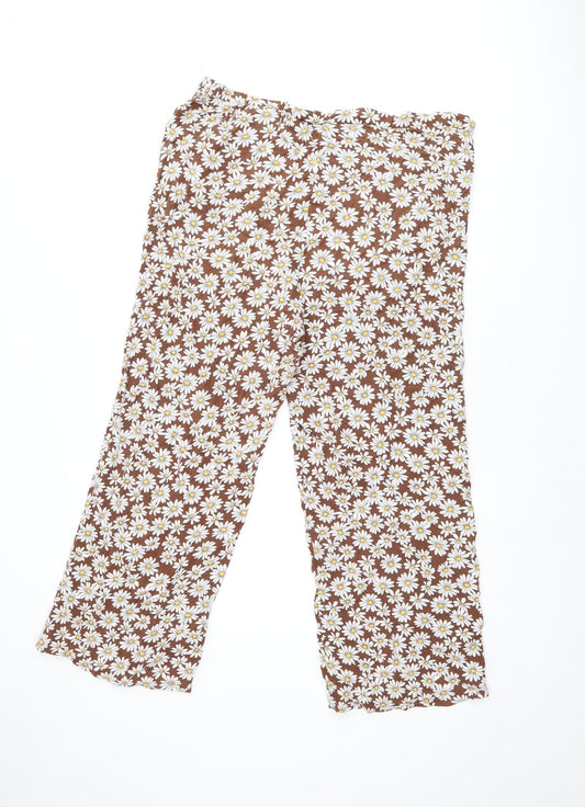 Womens UK Size M H&M Regular Fit  Brown Trousers