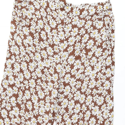 Womens UK Size M H&M Regular Fit  Brown Trousers