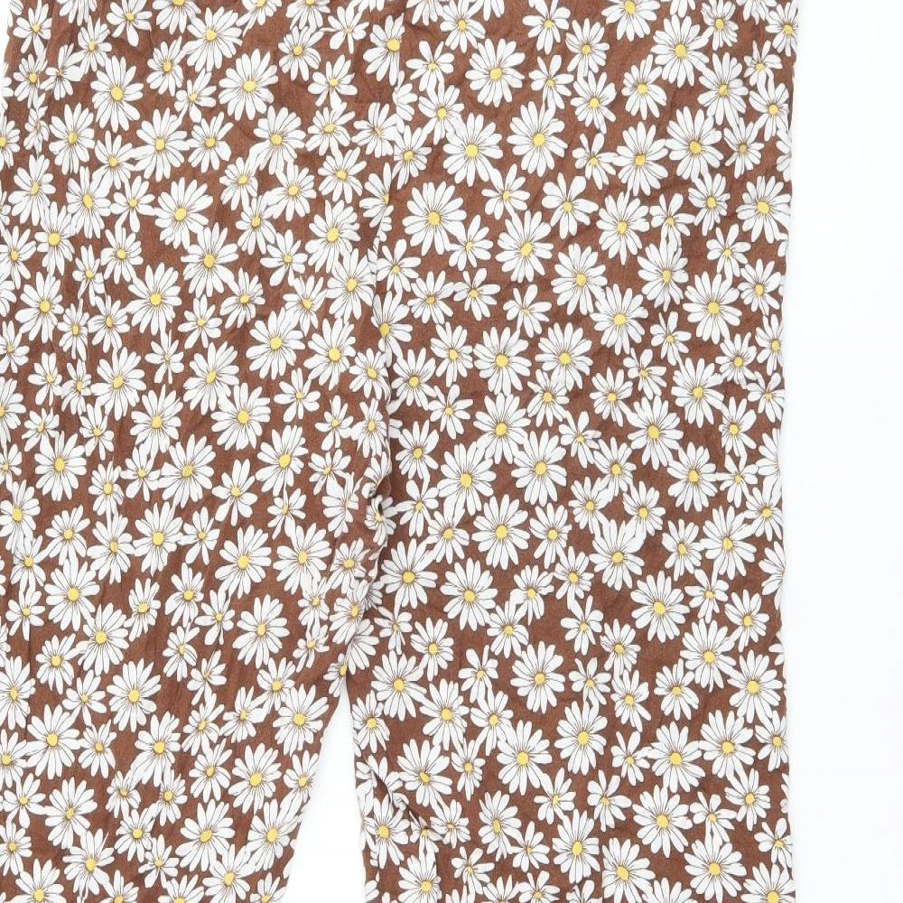 Womens UK Size M H&M Regular Fit  Brown Trousers