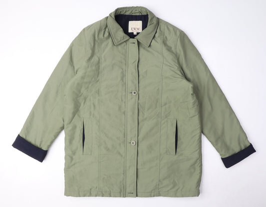 Womens UK Size 16 EWM Green Parka Coat