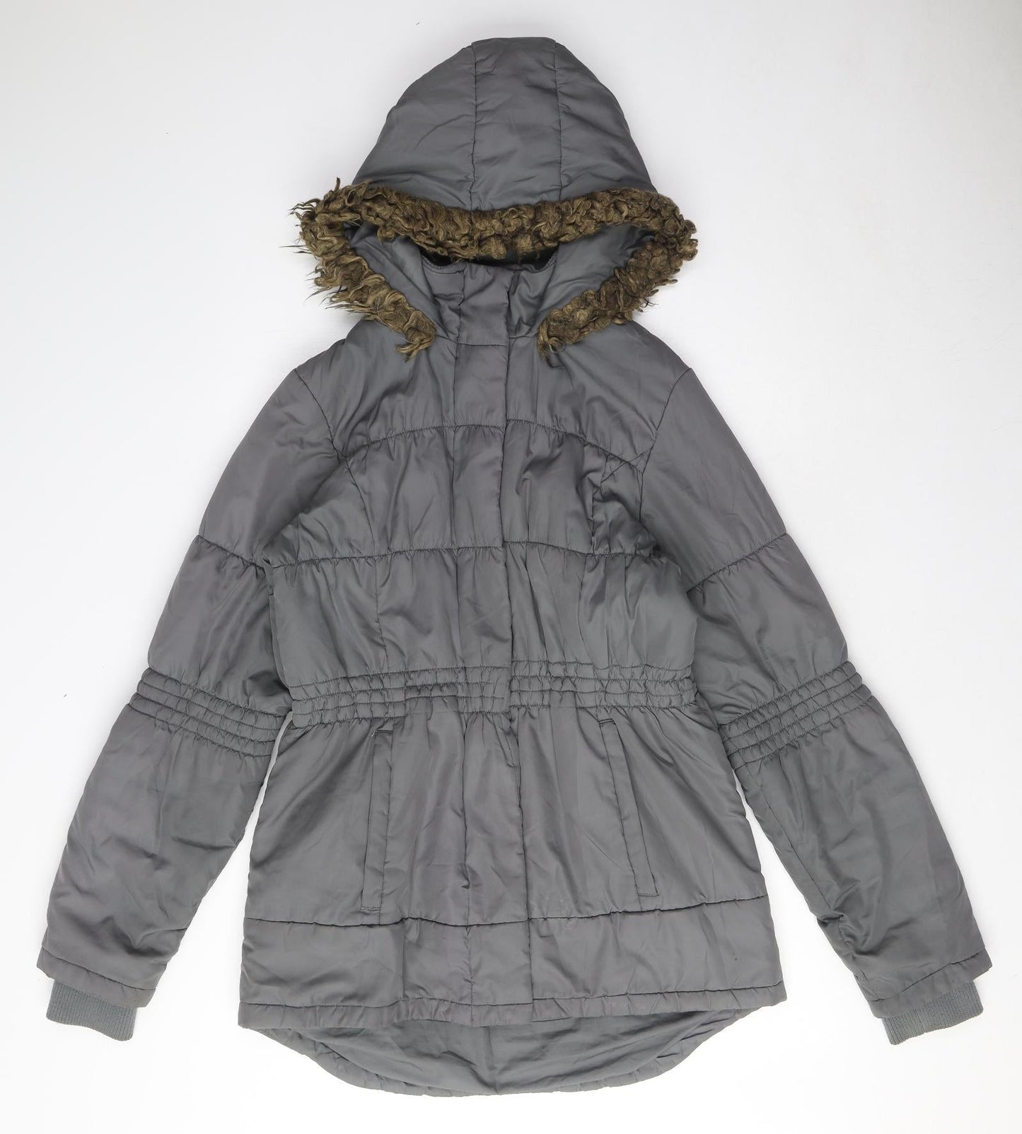 Womens UK Size 10 NEXT Grey Parka Coat