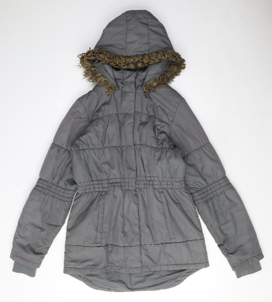 Womens UK Size 10 NEXT Grey Parka Coat