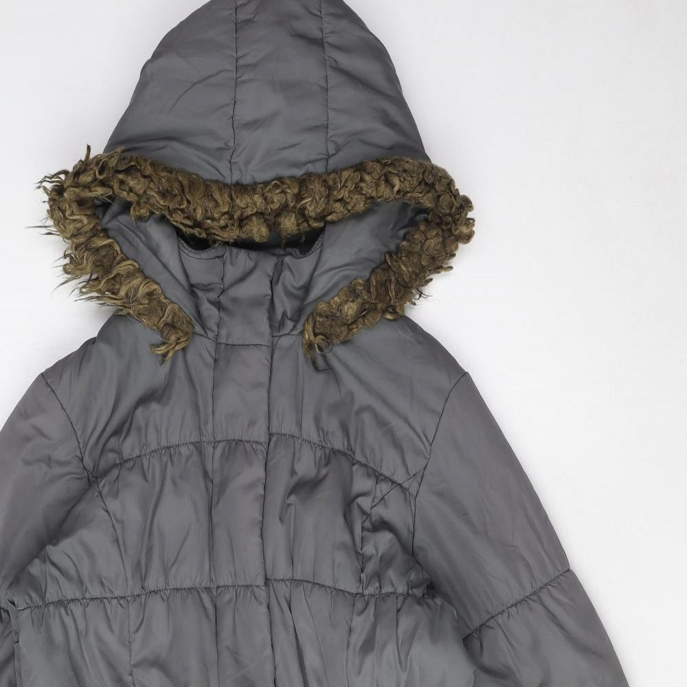 Womens UK Size 10 NEXT Grey Parka Coat
