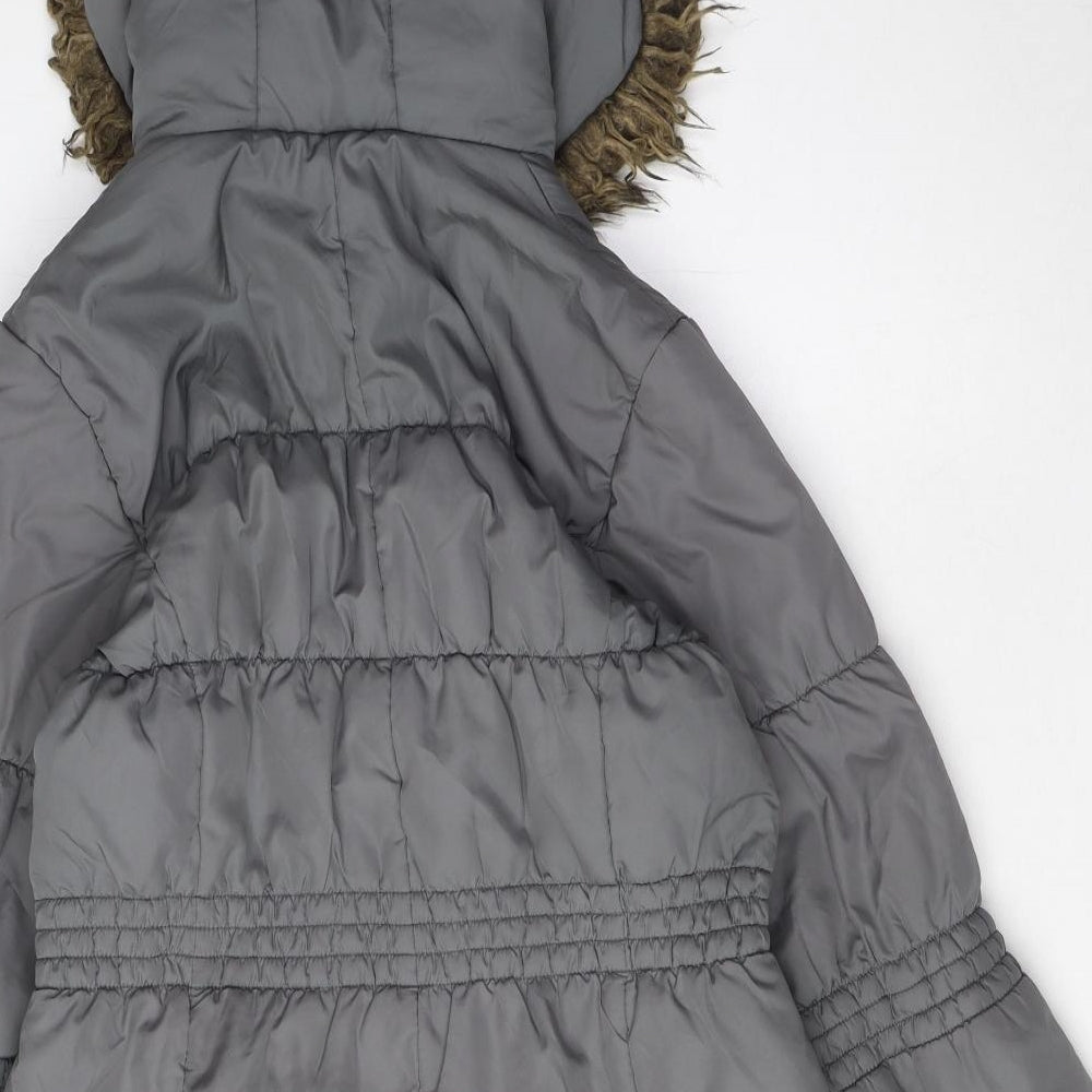 Womens UK Size 10 NEXT Grey Parka Coat