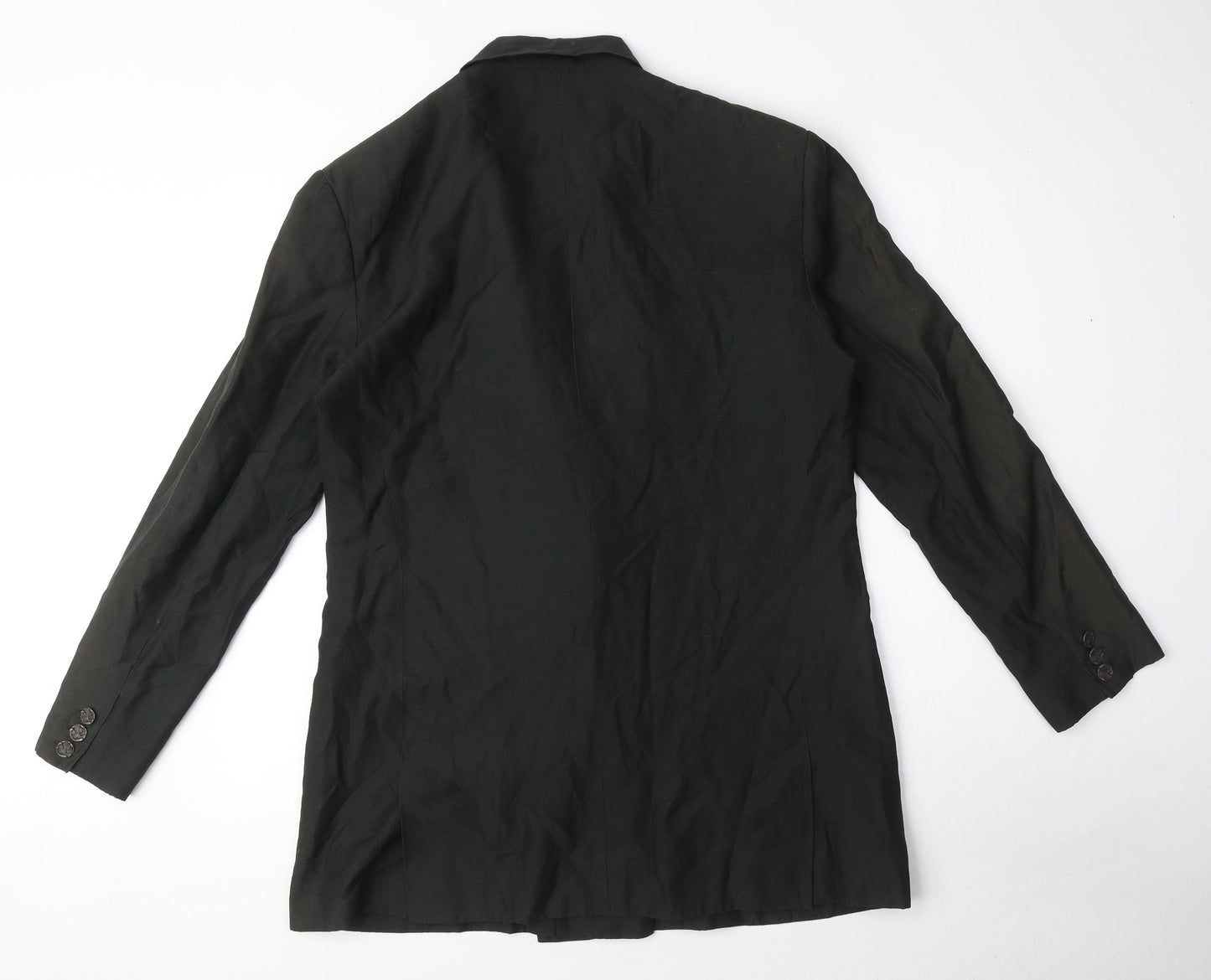 NICOLE FARHI Womens Black Overcoat Coat Size 12 Button - Size 12-14