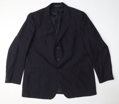 Alexander James Mens Black Polyester Jacket Suit Jacket Size 44 Regular