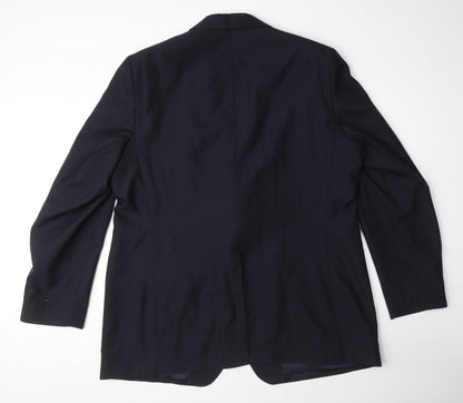 Alexander James Mens Black Polyester Jacket Suit Jacket Size 44 Regular