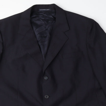 Alexander James Mens Black Polyester Jacket Suit Jacket Size 44 Regular