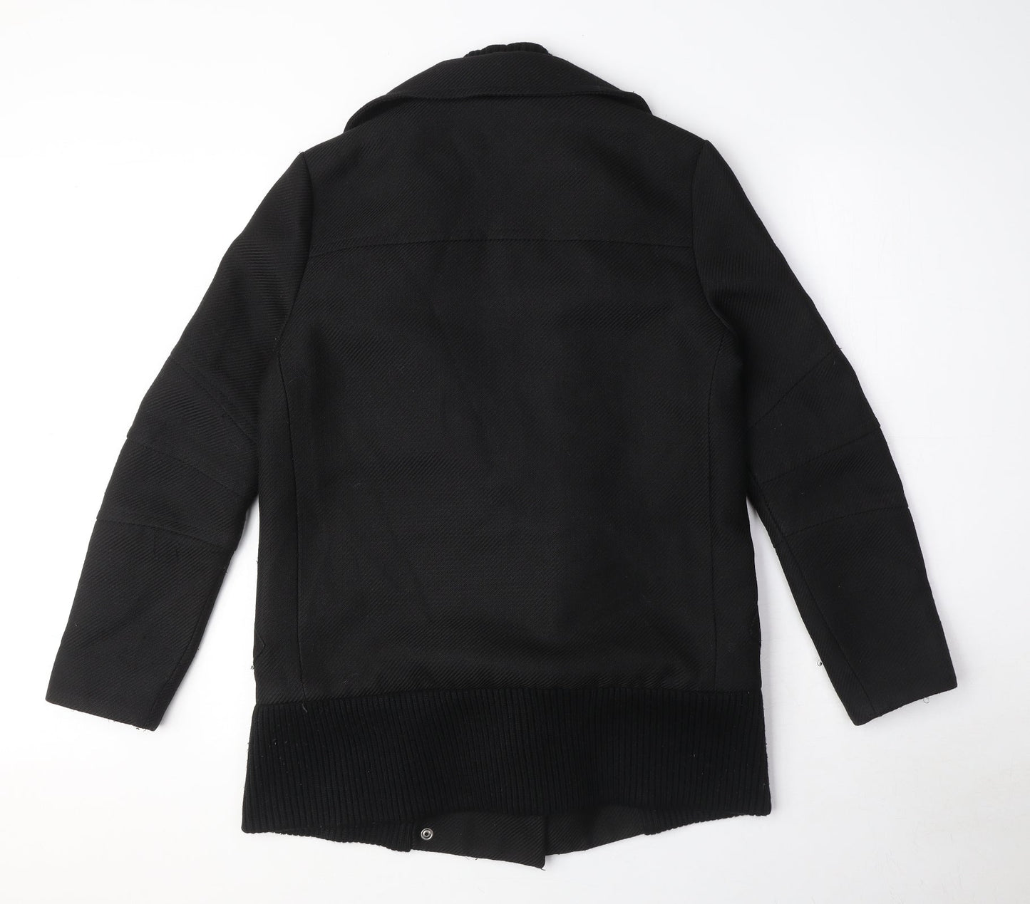 Womens UK Size 6 French Connection Black Biker Coat