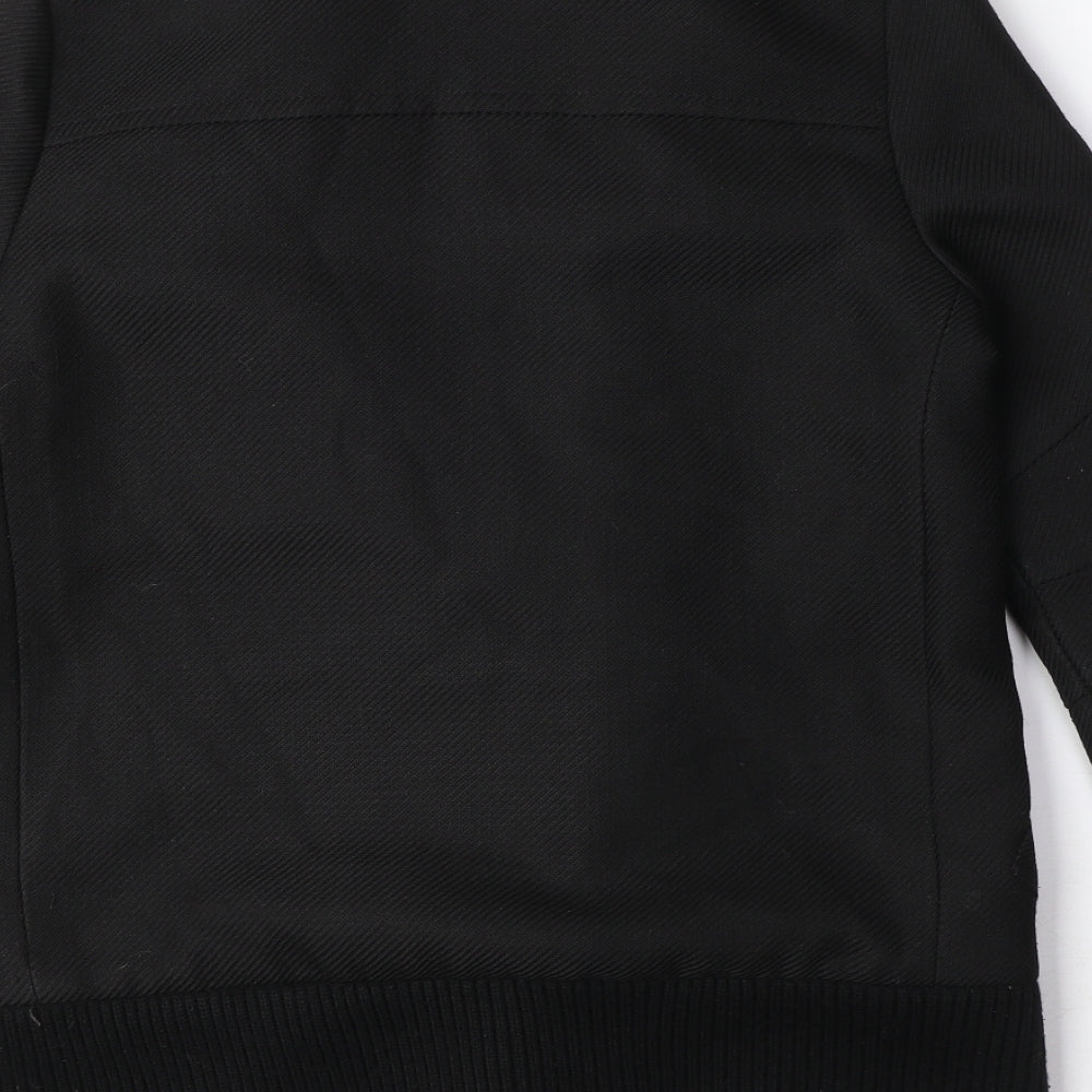 Womens UK Size 6 French Connection Black Biker Coat