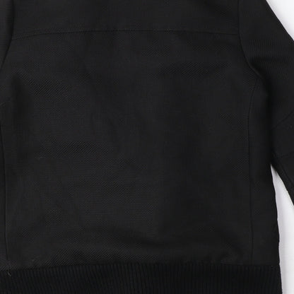 Womens UK Size 6 French Connection Black Biker Coat