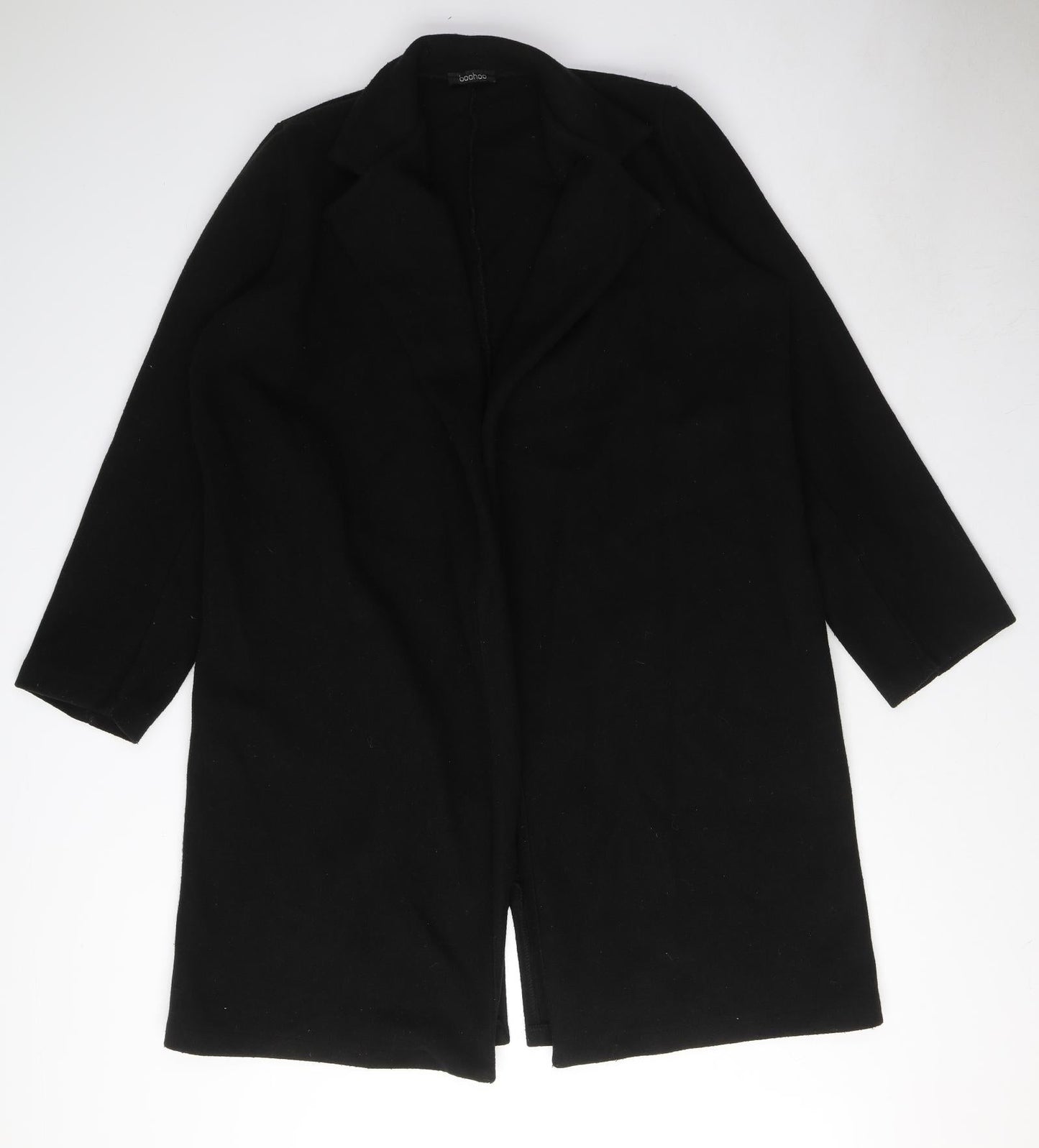 Boohoo Womens Black Overcoat Coat Size M