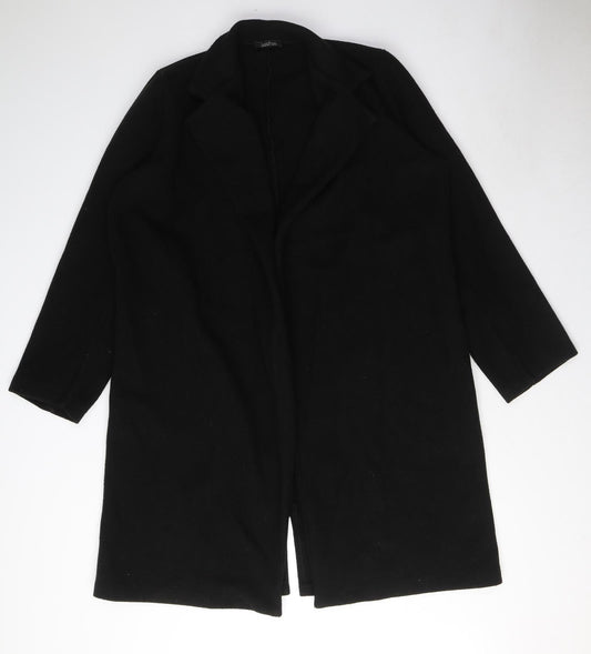 Boohoo Womens Black Overcoat Coat Size M