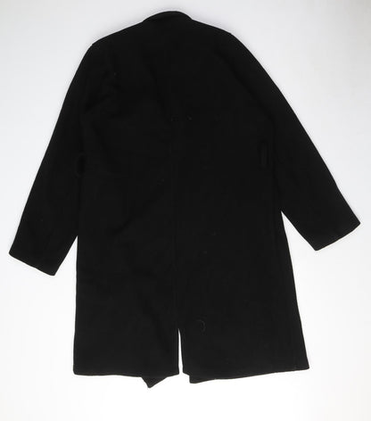 Boohoo Womens Black Overcoat Coat Size M
