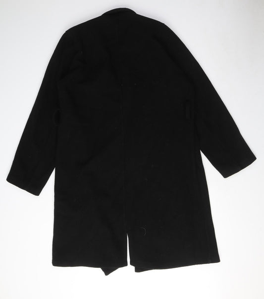 Boohoo Womens Black Overcoat Coat Size M
