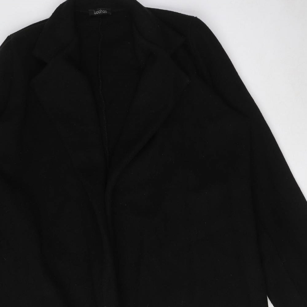 Boohoo Womens Black Overcoat Coat Size M