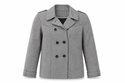 Marks & Spencer Womens White Geometric Trench Coat Jacket Size 12 Button - Gingham pattern